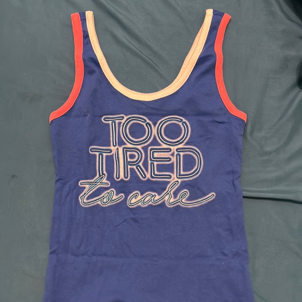 Wound Up “Too Tired To Care” Tank Top